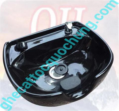 Bồn Gội Sứ Màu Đen ( Kèm Phụ Kiện Nguyên Bộ )